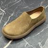 Zapatos Casuales de Cuero para Hombre sin Cordones, Corte Bajo Retro, Dedo Gordo, Suela Suave, Transpirables, Novedad Otoño 2025