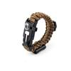 Pulsera de Cuerda de Paracaídas EMAK Compass Multifuncional Dispositivo de Temperatura Pedernal Abrebotellas Pulsera Trenzada Artificial Punto