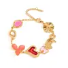 Pulsera DIY de Acero Inoxidable con Forma de Estrella de Mar y Concha Transfronteriza, Simple, Nicho, Esmalte de Color Dopamina, Flor, Sol