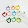 Llavero con Hebilla de Resorte Colorida en Forma de Manzana Juguete de Dibujos Animados Cadena para Teléfono Móvil Lindo Versátil Hecho a Mano DIY Accesorios de Joyería