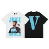Camiseta deportiva informal de manga corta con estampado en V grande de VLONE, marca de moda transfronteriza europea y americana de 2024, para hombres y mujeres.