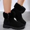 Comércio exterior tamanho grande botas de neve mulheres outono e inverno novo veludo espessado cano curto estilo britânico botas Martin sapatos de algodão para exterior
