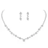 Collar y Pendientes de Zirconia de Lujo Ligero Joyería de Pedrería para Boda Europea y Americana Super Brillante Venta al por Mayor