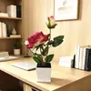 Vaso Quadrado Linha Rosa Chinesa Única Vaso para Bonsai Presente de Dia dos Namorados Vaso de Flor Artificial Planta Decoração de Interior Vaso de Flores para Mesa