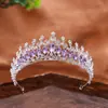 Corona de Novia con Pedrería Tocado Corona de Boda Europea y Americana Accesorios para Vestido de Novia Diadema de Peinado Estilo Banquete Accesorios