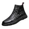 Vendas Diretas de Fábrica Botas Martin masculinas padrão crocodilo outono e inverno sapatos de cano alto estilo coreano moderno estilo britânico sapatos de algodão com forro de fleece