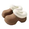 Pantuflas de algodón Baotou para mujer, de suela gruesa de invierno, cálidas, antideslizantes, resistentes al desgaste, hacen que los pies parezcan más pequeños, impermeables, con talón cerrado, venta al por mayor para mujeres