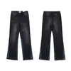 Jeans Largos Casuales Sueltos de Mezclilla con Parches de Graffiti Gal Splash-Ink y Rasgaduras
