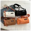 Bolsa de Textura Escarchada para Mujer, Bolso Almohada Cilíndrico de Moda, Nuevo Modelo 2025, Bolso Versátil de Gran Capacidad Casual y Elegante para Mujer