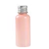10 20 30 50 60 100ml garrafa de plástico rosa PET tampa de alumínio sub-enchimento garrafa vazia garrafa de amostra
