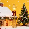 Lámpara de Calle con Forma de Hierro y Luz LED, Lazo Transfronterizo, Decoración Navideña para Patio Exterior, Nieve, Decoración Festiva