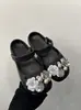 Zuecos de Ballet con un Diseño de Flor de Perla DIY Soñador, Etéreo y Hermoso, Sandalias Dulces para Mujer, Chanclas de Playa