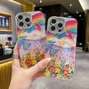 Adecuado para la funda del teléfono móvil Apple 16promax iPhone15 Flor de arcoíris coreana 14 Flash Drill Twist 13 Resistente a caídas Dura