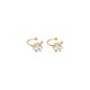 Pinza de Oreja de Zirconia Dorada de Seis Garras para Mujer, Lujo Ligero de Nicho, Accesorios para Oreja de Gama Alta, Nuevo Estilo Caliente 2024
