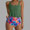 2025 Nuevo Bikini Separado Sexy Chica Caliente Estampado de Tirantes Comercio Exterior Amazon Transfronterizo Traje de Baño de Vacaciones