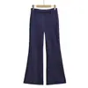 2537-25 Invierno Nuevo Estilo Estilo Americano Otoño e Invierno Pantalones Cálidos Forrados de Polar con Bolsillos Traseros y Detalles Rayados, Corte Holgado Ligeramente Acampanado Pantalones de Chándal Pantalones Casuales