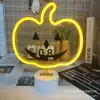 Abóbora de Halloween Luz Noturna Brilhante Enfeites Lanterna de Abóbora Desenho Animado Decoração Criativa para Casa Atacado Luz Neon LED