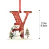 Boneco de Neve de Natal Transfronteiriço Novo Acrílico Plano 2D de 26 Letras Pingente de Decoração de Natal Interna Ornamento de Carro