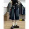 Pantalones vaqueros cropped rectos estilo retro americano para mujer, nuevo estilo verano 2026, de cintura alta, adelgazantes, pantalones anchos holgados, largo 7/8