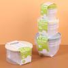 Tazón de plástico con forma de caja hermética para alimentos frescos, lonchera para microondas, caja para almacenamiento de verduras y frutas, lonchera para llevar, juego de cajas de plástico