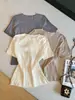 Camiseta de punto de manga media Zhengqi Special Apparel/Alta calidad popular estilo old money con estampado de árbol para mujer, otoño, estilo delgado ajustado