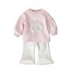 Conjunto de Dos Piezas Sudadera y Pantalones de Forro Polar para Bebés y Niñas Pequeñas 2026 Invierno Nuevo Estilo Bebé Dibujos Animados Estilo Coreano