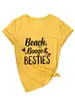 Booye Praia Melhores Amigas Amazon Ebay Site Independente Moda Casual Camiseta Feminina Manga Curta Gola V