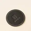 Porta-copos Redondos de Couro Minimalistas de Alta Qualidade para Casa e Escritório, Almofadas de Isolamento Térmico, Porta-copos para Mesa de Bar com Processamento de Logo