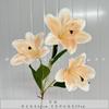 Flor de lirio de simulación de boda de 3 cabezas Hemerocallis lirio decoración de jardín Monet estilo ins decoración del hogar