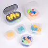 Caja de Almacenamiento de Tapones para los Oídos de Esponja, Mini Caja para Pendientes, Caja de Plástico para Auriculares, Caja Cuadrada Pequeña, Caja Redonda Pequeña, Caja de Embalaje para Tapones para los Oídos de 5 Compartimentos