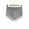 25014-25 Primavera Nuevo Estilo Europeo y Americano Conjunto de Tres Piezas Hilo de Cinco Hilos Cintura con Cordón Borde de Color Casual Pantalones Cortos Calientes