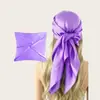 Lenço de Cabeça Estilo Europeu e Americano, Lenço de Seda Liso para Mulheres, Seda de Imitação, 90 Cores, Acabamento em Cetim, Lenço no Atacado de Fabricantes da Ásia Central