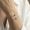 Estilo Minimalista Europeo y Americano Diseño de Nicho Pulsera de Cadena de un Solo Diamante Acero Inoxidable Chapado en Oro Real de 18 Quilates Joyería Transfronteriza
