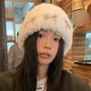 Suave Cera Invierno Profundo ~ Estilo Coreano ins Lazo Sombrero de Felpa Mujeres Sombrero Tejido Cálido Engrosado con forro polar Lindo Sombrero Baotou