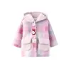Casaco de Inverno Estiloso com Forro de Fleece para Meninas Pequenas Casaco de Lã de Cordeiro para Menininhas Moda Outono/Inverno Engrossado Bebê Menina