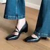 2026 Nuevos Zapatos Mary Jane Cuadrados de Tacón Elevador Nicho Retro Elegantes para Mujer, Planos Versátiles de Tacón Bajo