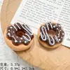 Juguete de Comida de Simulación Rosquilla Pegamento de Crema Accesorios Piezas de Resina Zuecos DIY Pinzas para el Cabello Hechas a Mano Adornos para el Cabello Llaveros