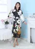 Amazon Transfronterizo Alargado Seda Mujer Estilo Japonés Dama Comercio Exterior Satín Bata de Noche Bata Abierta Ropa para el Hogar Dama Flor