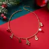 Dibujo Animado Navidad Nuevo Collar Venta Caliente Transfronteriza Árbol de Navidad Copo de Nieve Campana Colgante Collar Moda Versátil para Niñas