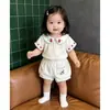 Conjunto de Dos Piezas para Niña Ningli de Verano, Nuevo Estilo, Lindo Top con Cuello de Muñeca y Shorts, Ropa Dulce y Elegante para Salir