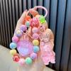 Llavero de conejo con cuentas, colgante, pulsera creativa para pareja, llavero para bolso de coche, pequeño regalo al por mayor