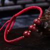 Contas soltas atacado artesanal natural cinábrio contas redondas corda vermelha pulseira pulseira de alto conteúdo feminino acessórios masculinos