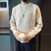 Suéter Masculino de Tricô Color Café, Soltinho, Tendência Outono Inverno, Gola Redonda Casual, Top Tendência, Jaqueta