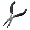 Herramientas para Joyería Hecha a Mano Bricolaje Pinzas para Joyería Mango Negro Pinzas de Punta Redonda Pinzas de Nueve Pines Pinzas para Perlas Pinzas Multifuncionales de Punta Fina de 5 pulgadas