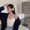 Camisola de Encaje para Mujer, Corte Ajustado, Anti-Exposición, Deportiva, Espalda Hermosa, Sujetador Corto Fruncido Estilo Estudiante, Sin Espalda