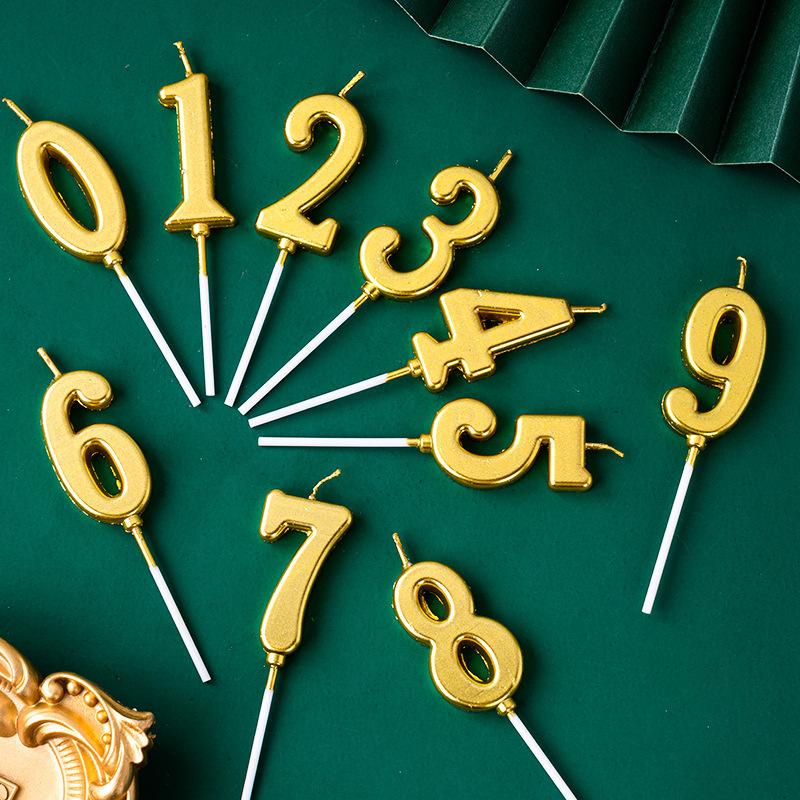 长条数字金色蜡烛3