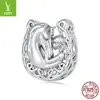 Accesorios Originales Yinziyun de Plata de Ley S925 para Pulseras de Cuentas DIY para Niñas, Cuentas para Pulsera en Forma de U de Espíritu Libre, Cuentas Sueltas