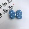 Laço Azul Denim Algodão Preenchido Feito à Mão Material DIY Decoração de Roupas de Bebê Bolsa Acessórios Capa de Celular Joias