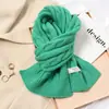Bufanda de punto trenzado gruesa y suave estilo japonés, linda, para mujer, otoño e invierno, cálida, versátil, para estudiantes, parejas, bufanda de lana
