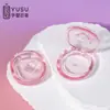 Material de Empaque para Rubor en Crema de un Solo Color de Alto Brillo de 3g, Caja Vacía Ovalada para Rubor en Crema, Material de Empaque para Crema Cosmética, Caja de Plástico para Crema